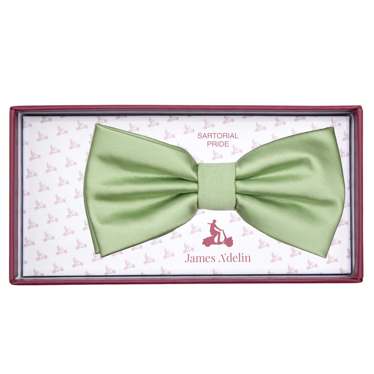 Sage Green Luxury Satin Weave Bow Tie