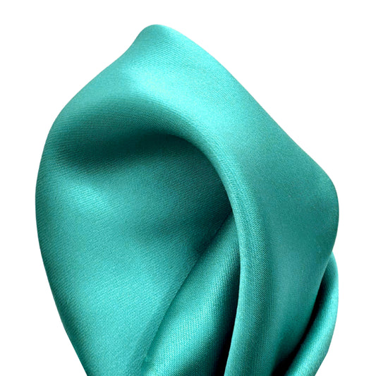 Aqua Luxury Satin Weave Pocket Square