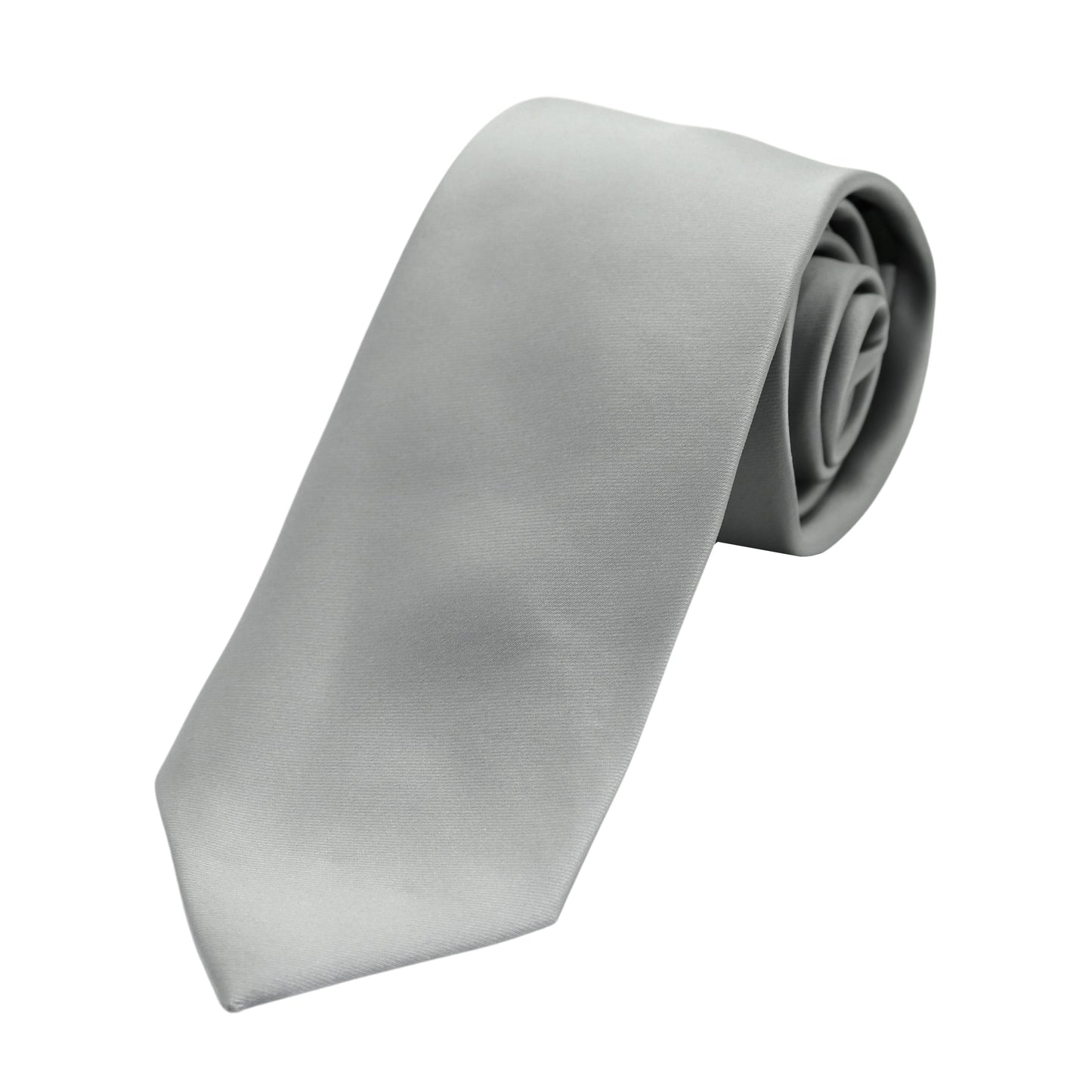 Silver Luxury Satin Weave Neck Tie