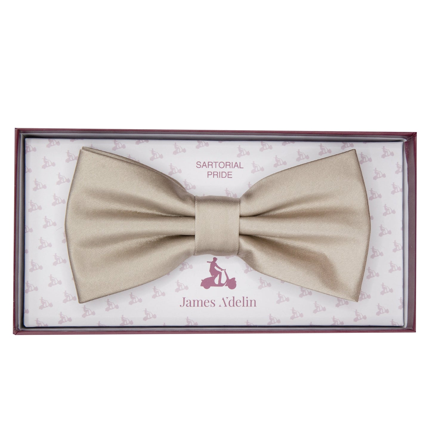 Taupe Luxury Satin Weave Bow Tie