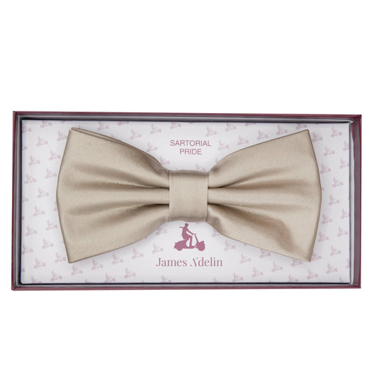 Taupe Luxury Satin Weave Bow Tie