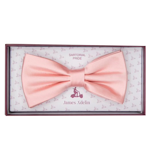 Soft Pink Luxury Satin Weave Bow Tie