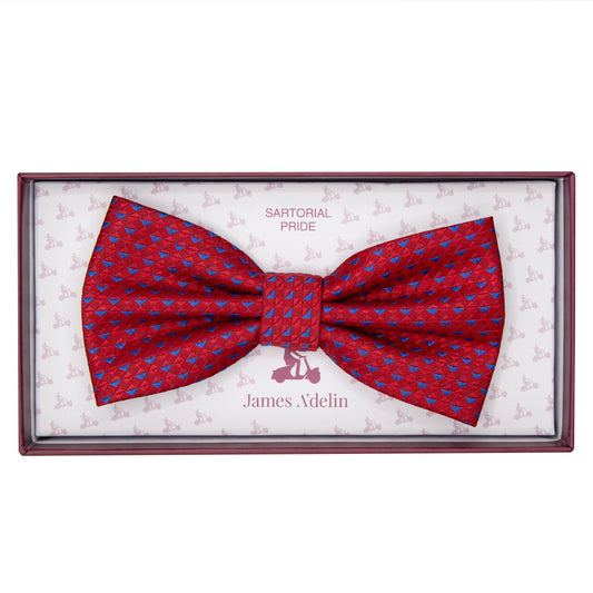 Red/Royal Luxury Textured Weave Bow Tie