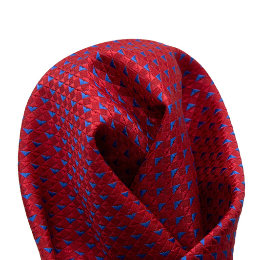 Red/Royal Luxury Textured Weave Pocket Square