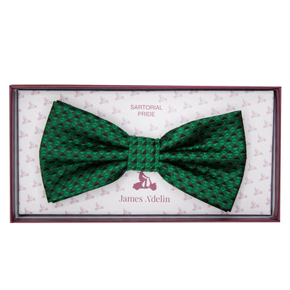 Green/Black Luxury Textured Weave Bow Tie