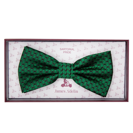 Green/Black Luxury Textured Weave Bow Tie