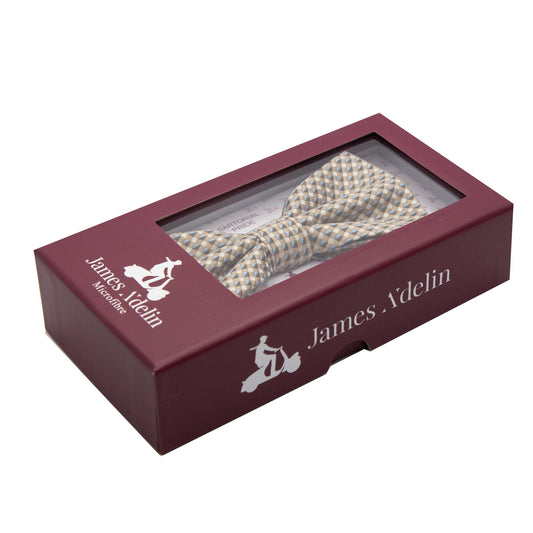 Beige/Sky Luxury Textured Weave Bow Tie