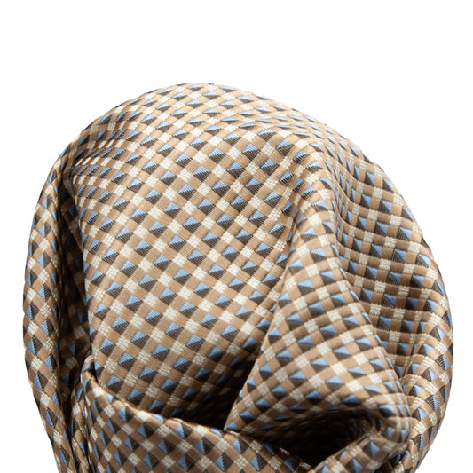 Beige/Sky Luxury Textured Weave Pocket Square