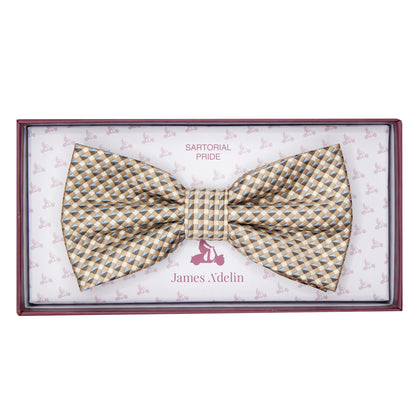 Beige/Sky Luxury Textured Weave Bow Tie