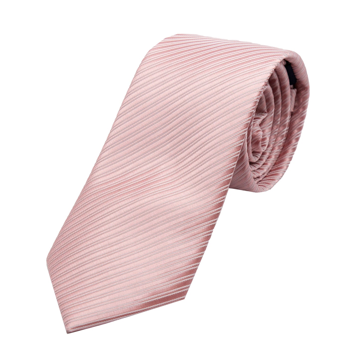 Soft Pink Diagonal Striped Twill Weave Neck Tie