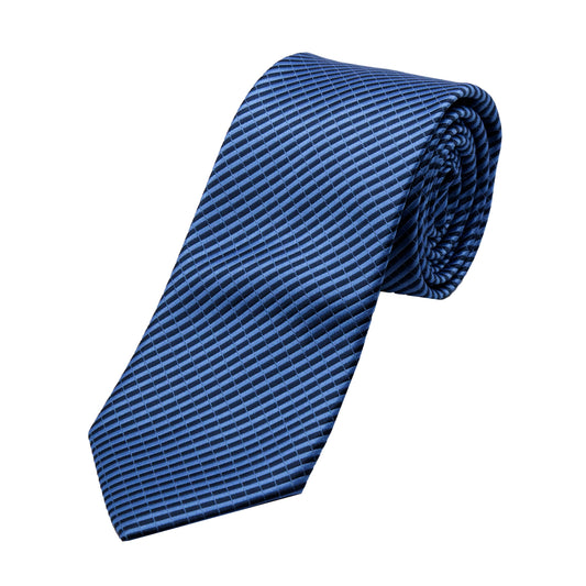 Blue/Navy Diagonal Striped Twill Weave Neck Tie