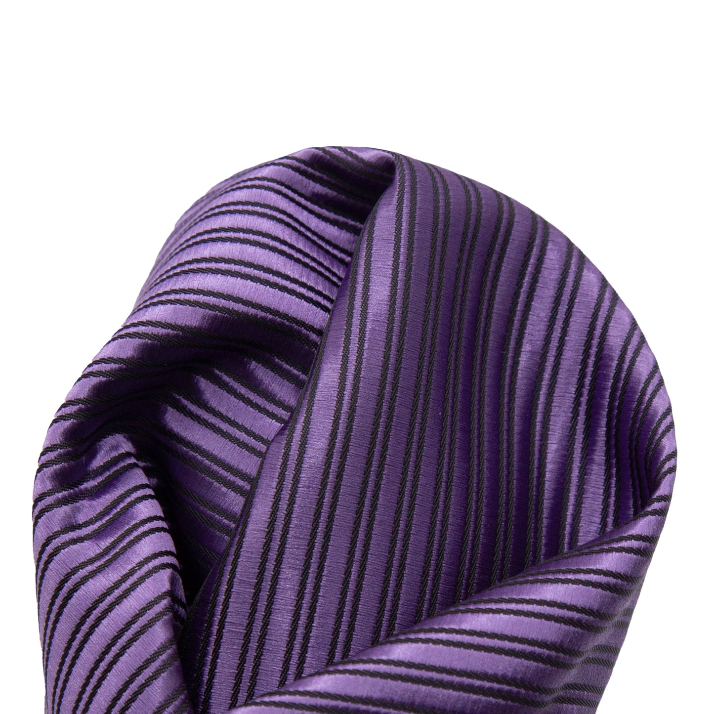 Purple/Navy Diagonal Striped Twill Weave Pocket Square