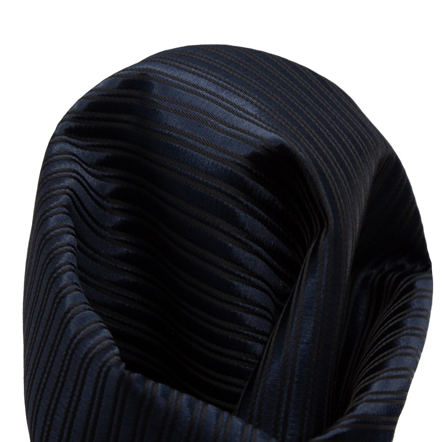 Navy Twill Diagonal Striped Twill Weave Pocket Square