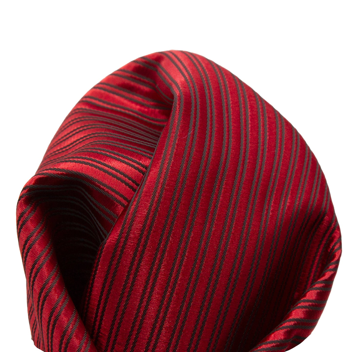 Red Twill Diagonal Striped Twill Weave Pocket Square