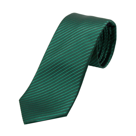 Green Diagonal Striped Twill Weave Neck Tie