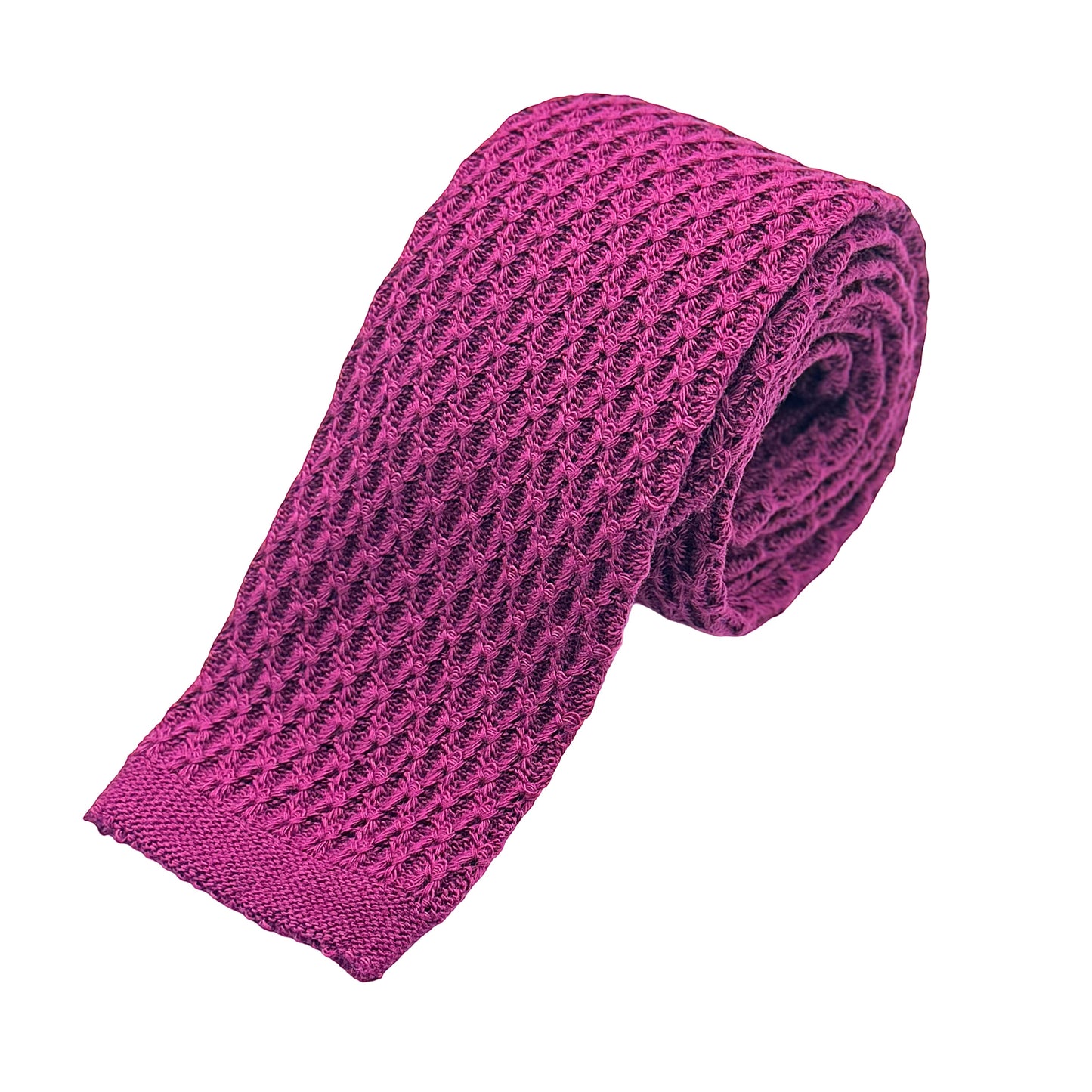 Magenta Mens Italian Knitted Textured Neck Ties