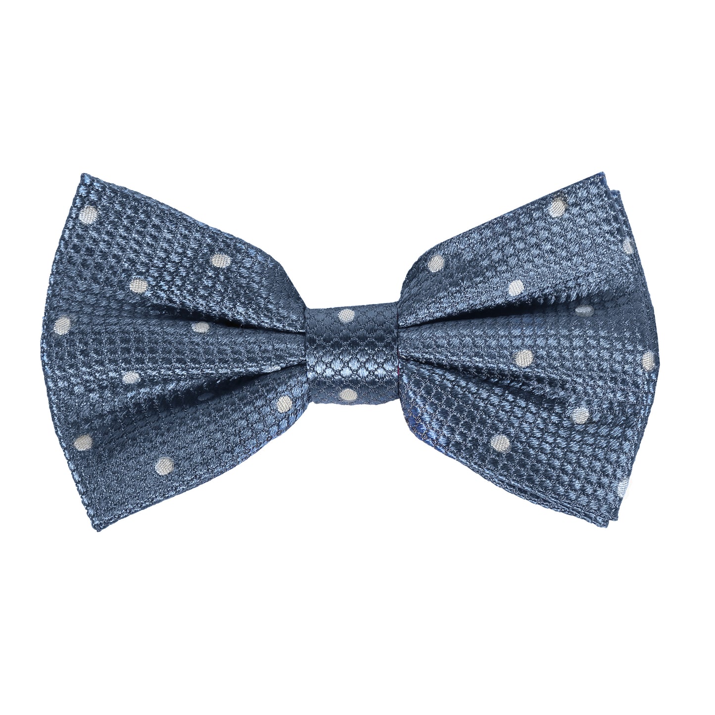 Slate/White Polka Dot Square Weave Pre Tied Bow Tie