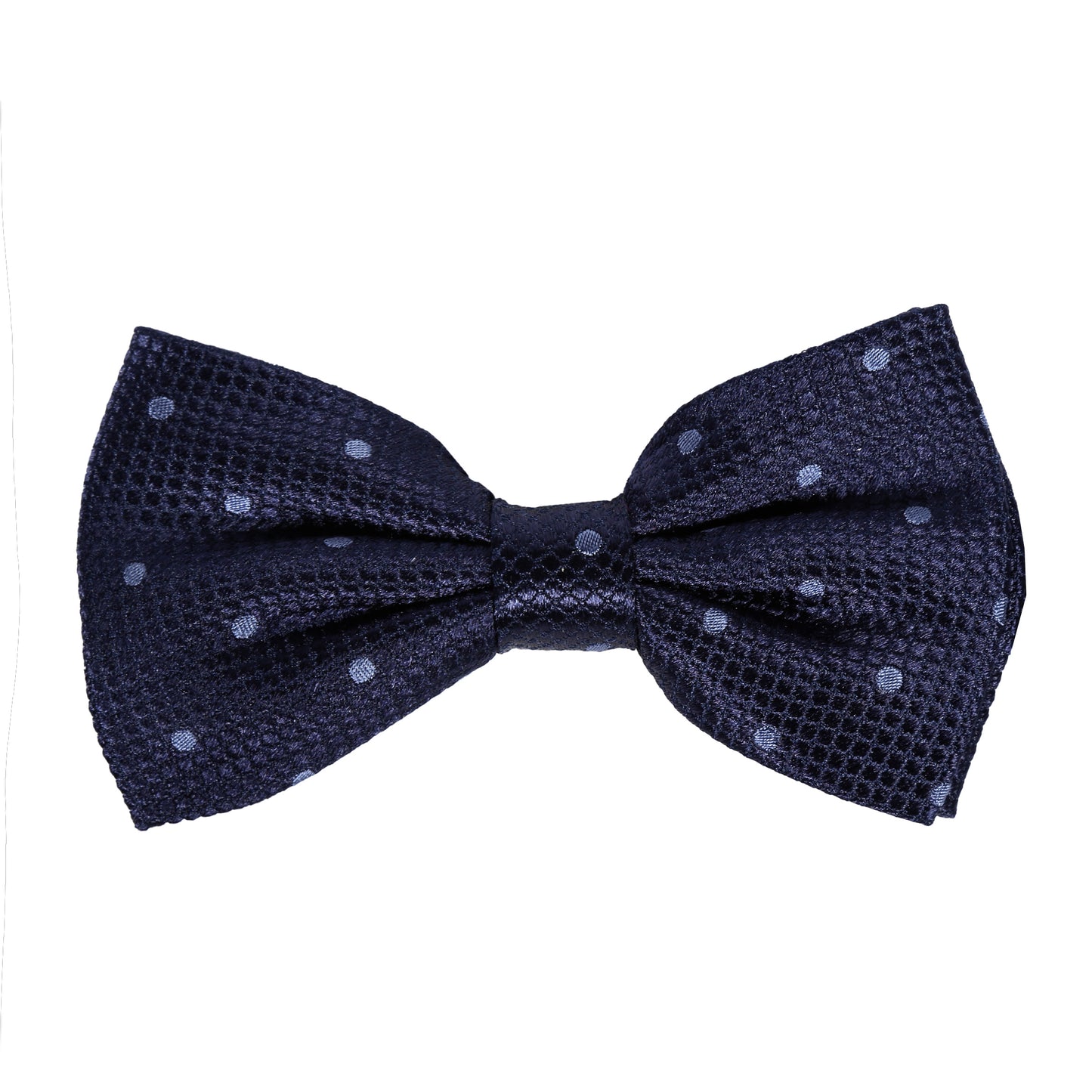 Navy/Slate Polka Dot Square Weave Pre Tied Bow Tie
