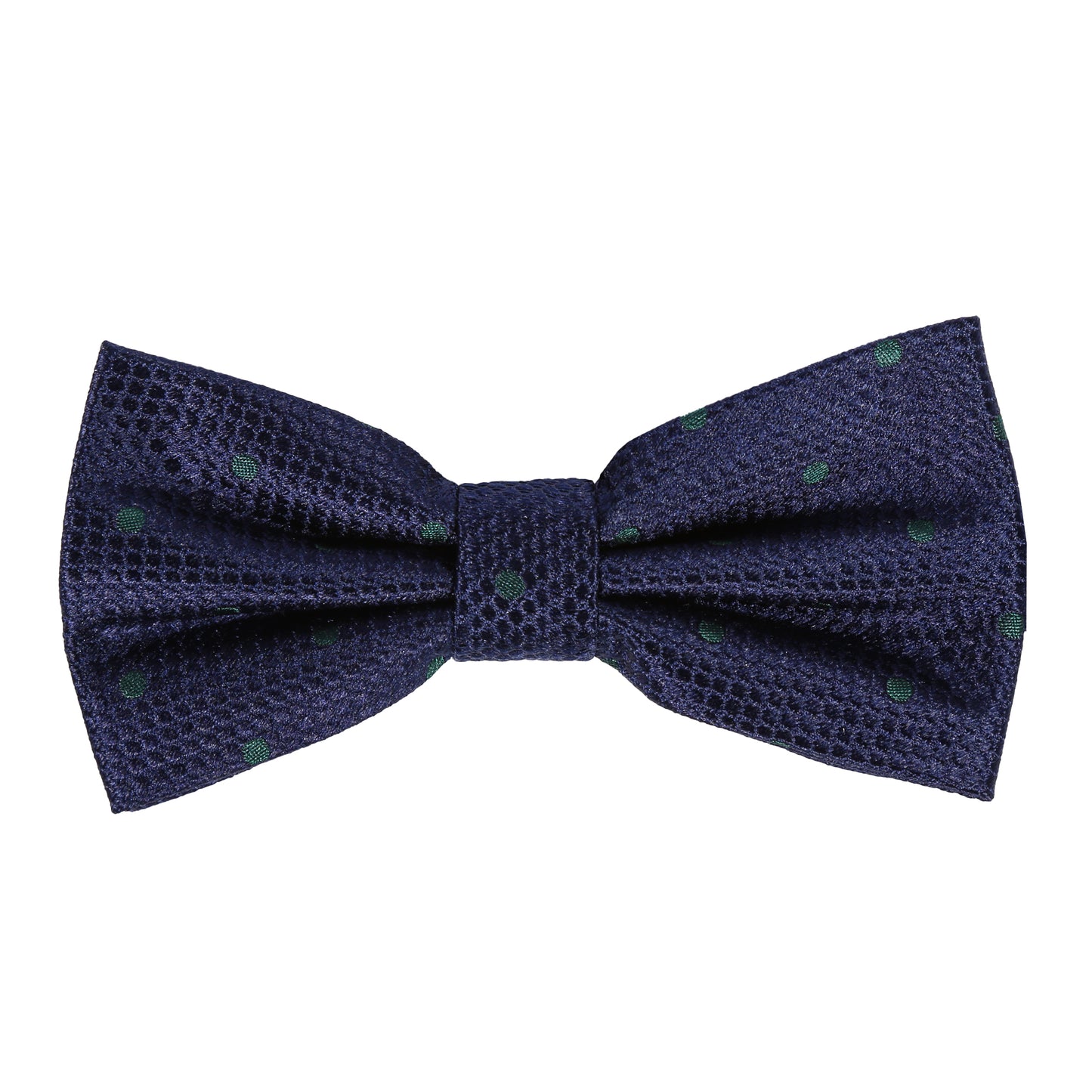 Navy/Dark Green Polka Dot Square Weave Pre Tied Bow Tie