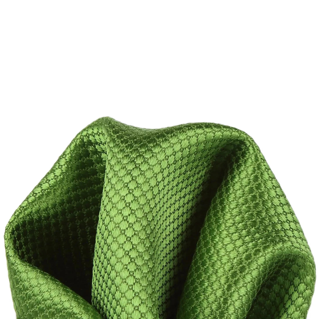 Green Pure Silk Textured Square Weave Pocket Square