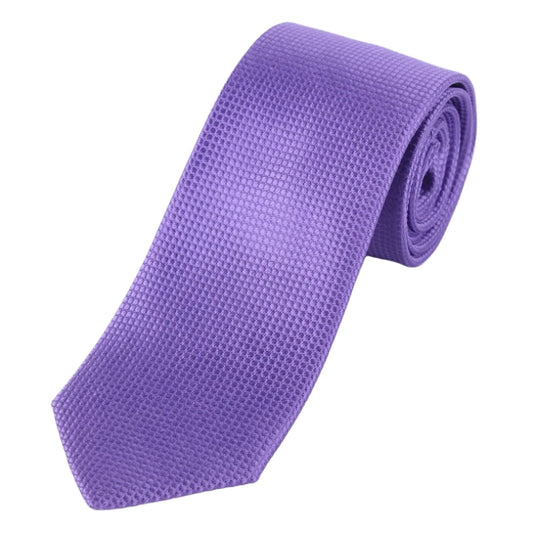 Purple Pure Silk Textured Square Weave Neck Tie
