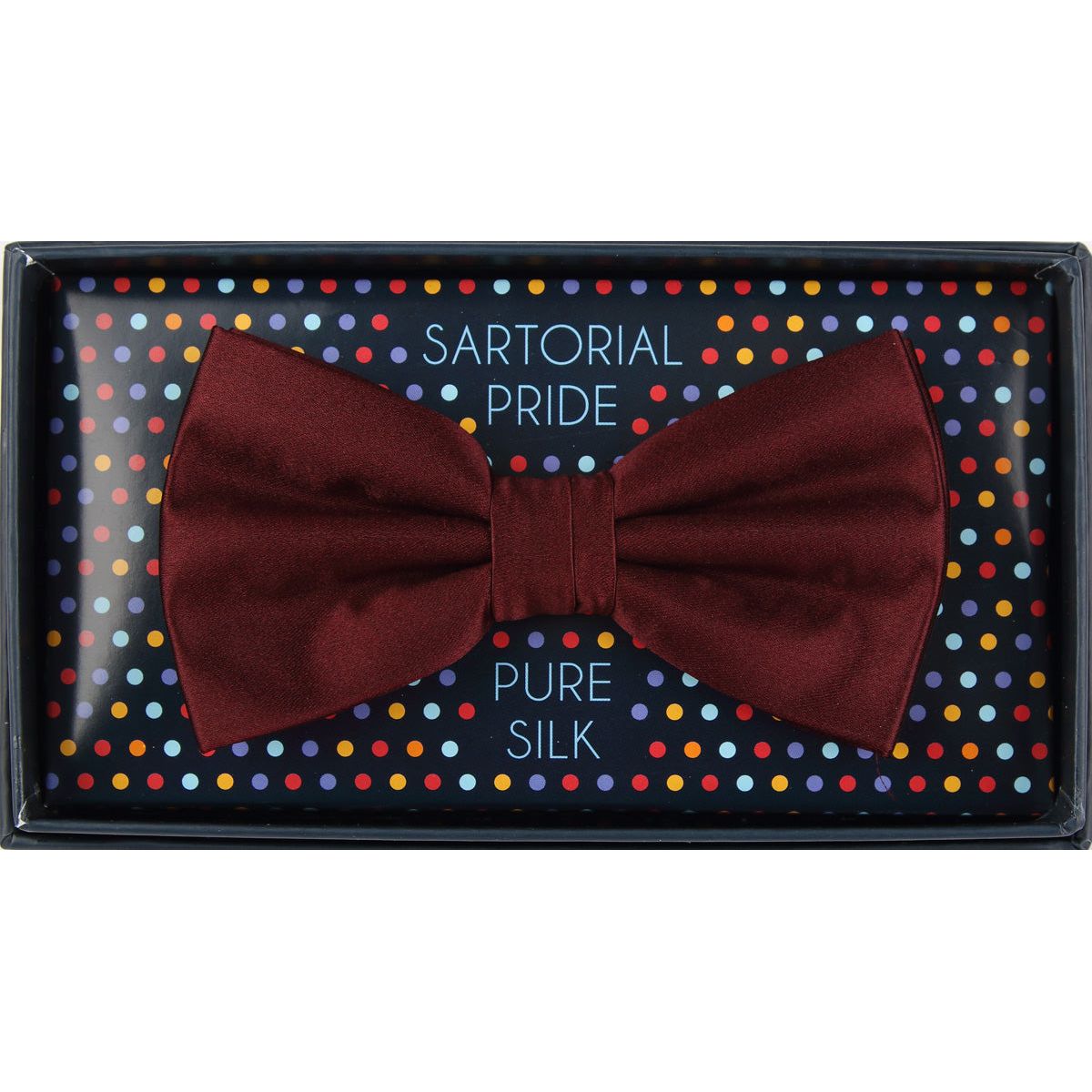 Burgundy Pure Silk Solid Satin Weave Bow Tie