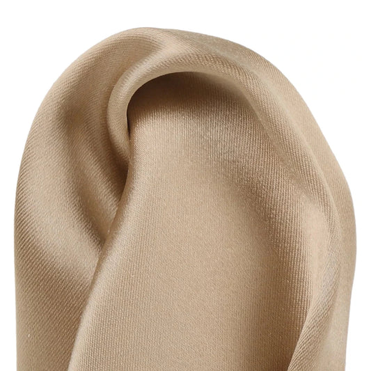 Taupe Pure Silk Solid Satin Weave Pocket Square