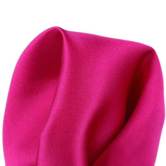Magenta Pure Silk Solid Satin Weave Pocket Square
