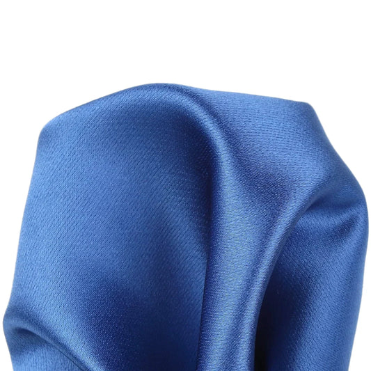 Royal Blue Pure Silk Solid Satin Weave Pocket Square