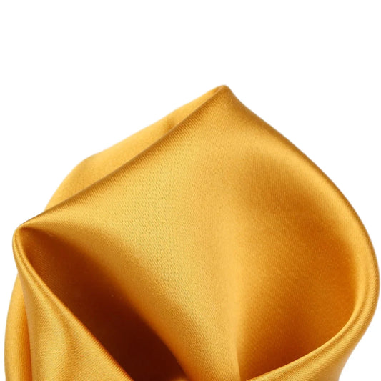 Gold Pure Silk Solid Satin Weave Pocket Square