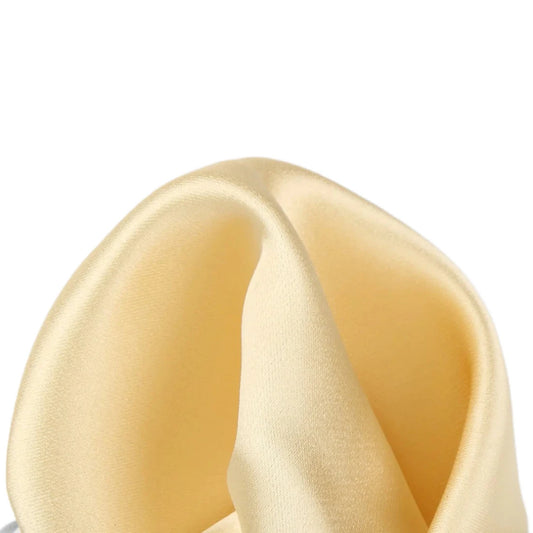 Ivory Pure Silk Solid Satin Weave Pocket Square