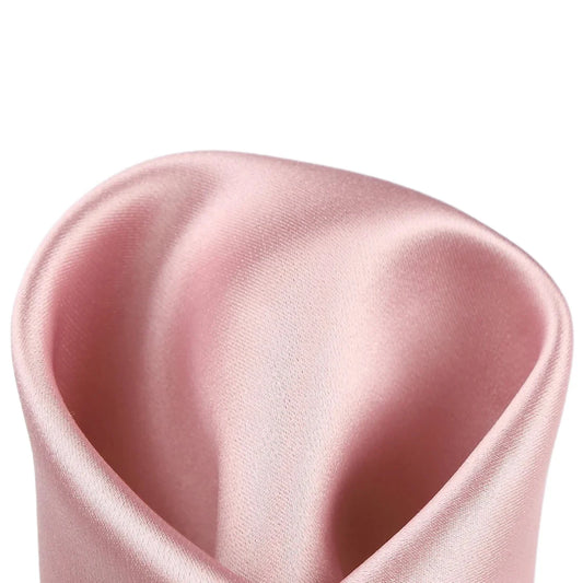 Soft Pink Pure Silk Solid Satin Weave Pocket Square