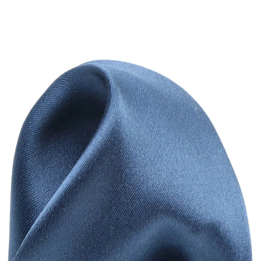 Slate Blue Pure Silk Solid Satin Weave Pocket Square