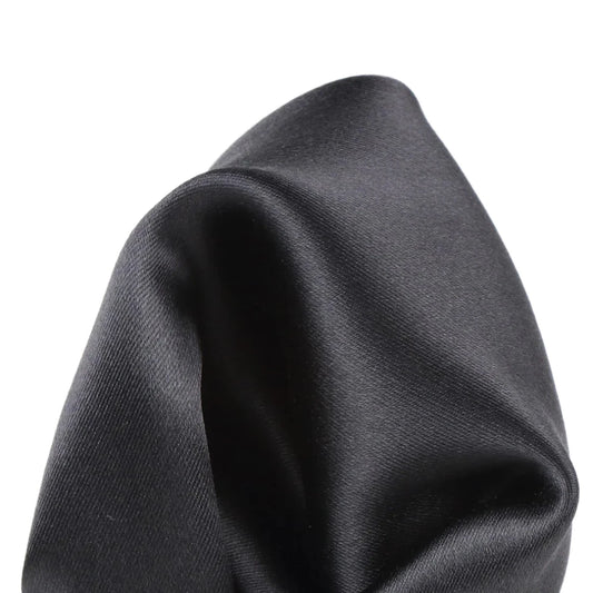 Charcoal Pure Silk Solid Satin Weave Pocket Square