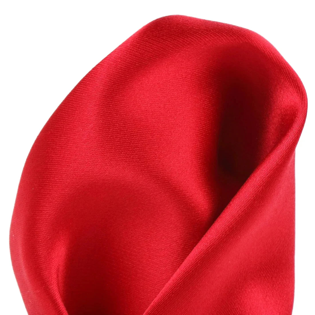 Red Pure Silk Solid Satin Weave Pocket Square