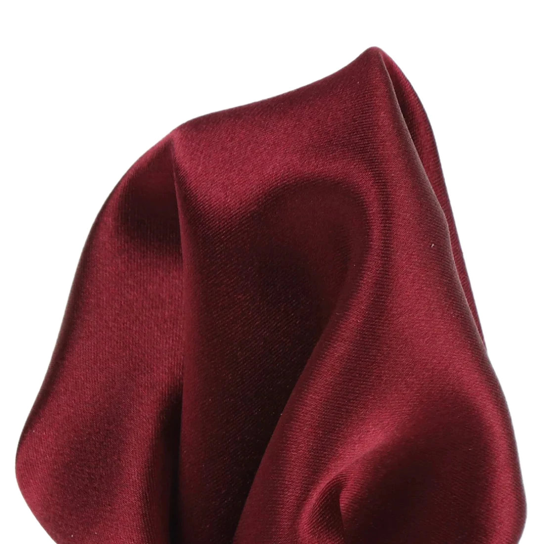 Burgundy Pure Silk Solid Satin Weave Pocket Square