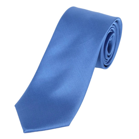 Royal Blue Pure Silk Solid Satin Weave Neck Tie