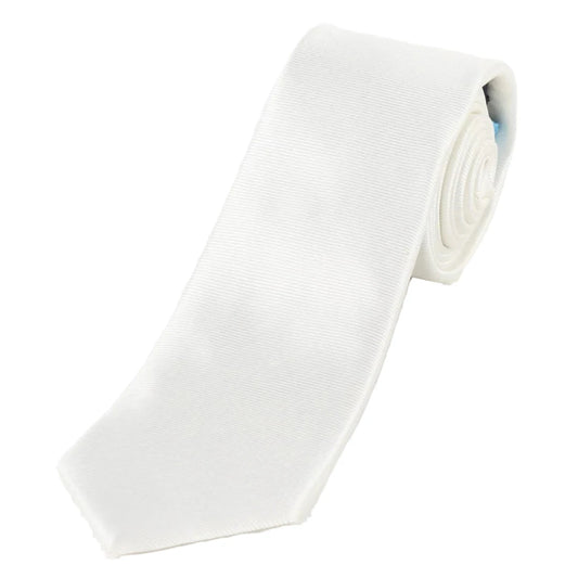 Off White Silk Twill Weave Neck Tie