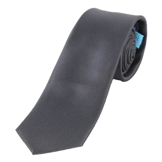 Charcoal Silk Twill Weave Neck Tie