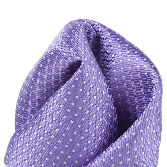 Purple Pure Silk Spotted Textured Weave Pocket Square