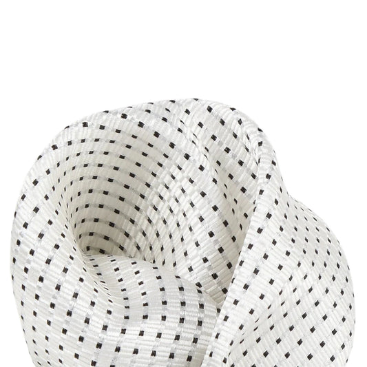 Off White Pure Silk Spotted Textured Weave Pocket Square