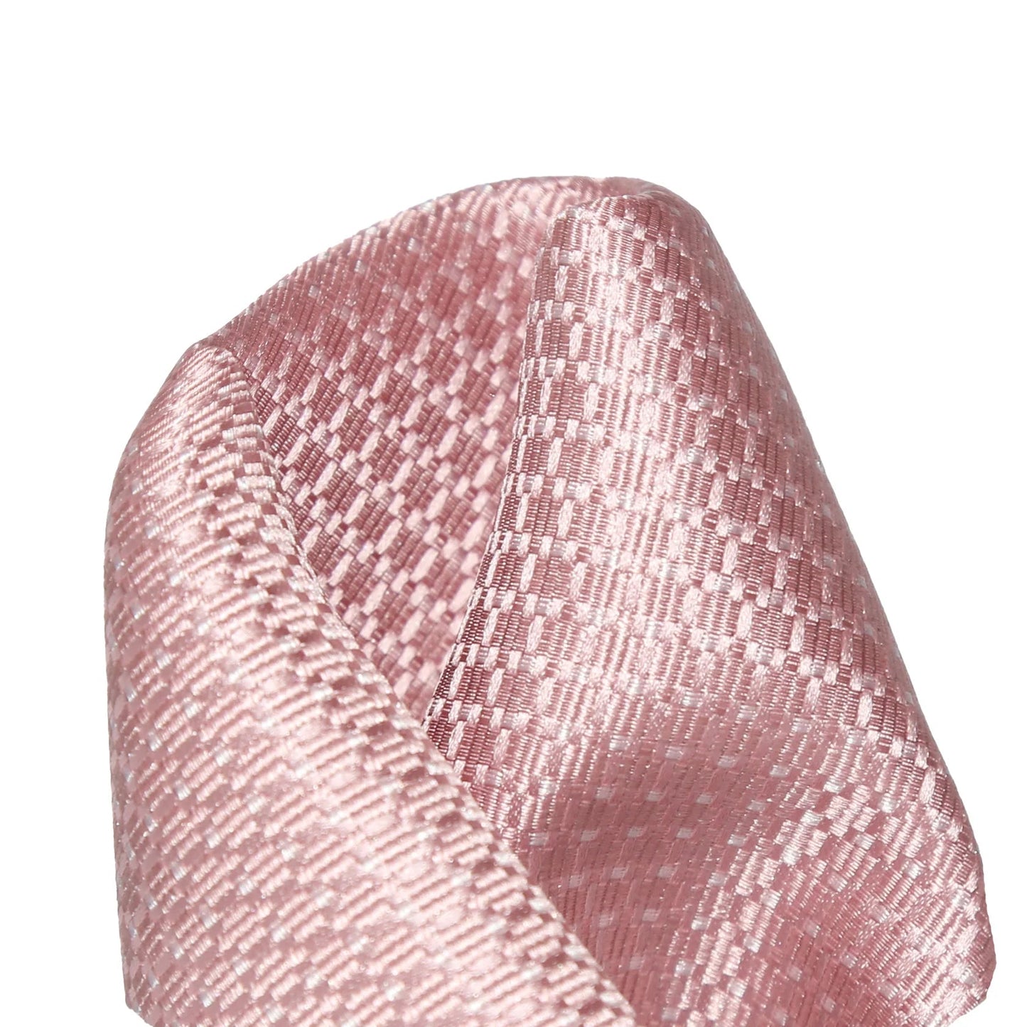 Soft Pink Pure Silk Spotted Textured Weave Pocket Square