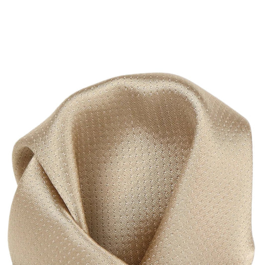Taupe Pure Silk Micro Spotted Satin Weave Pocket Square