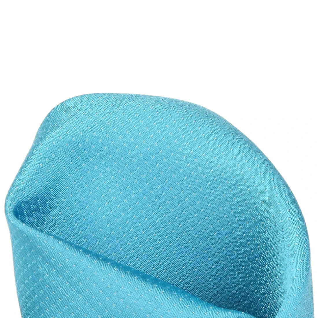 Turquoise Pure Silk Micro Spotted Satin Weave Pocket Square