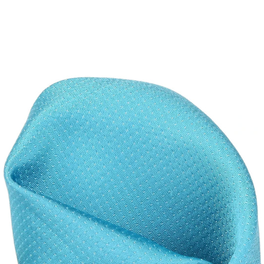 Turquoise Pure Silk Micro Spotted Satin Weave Pocket Square