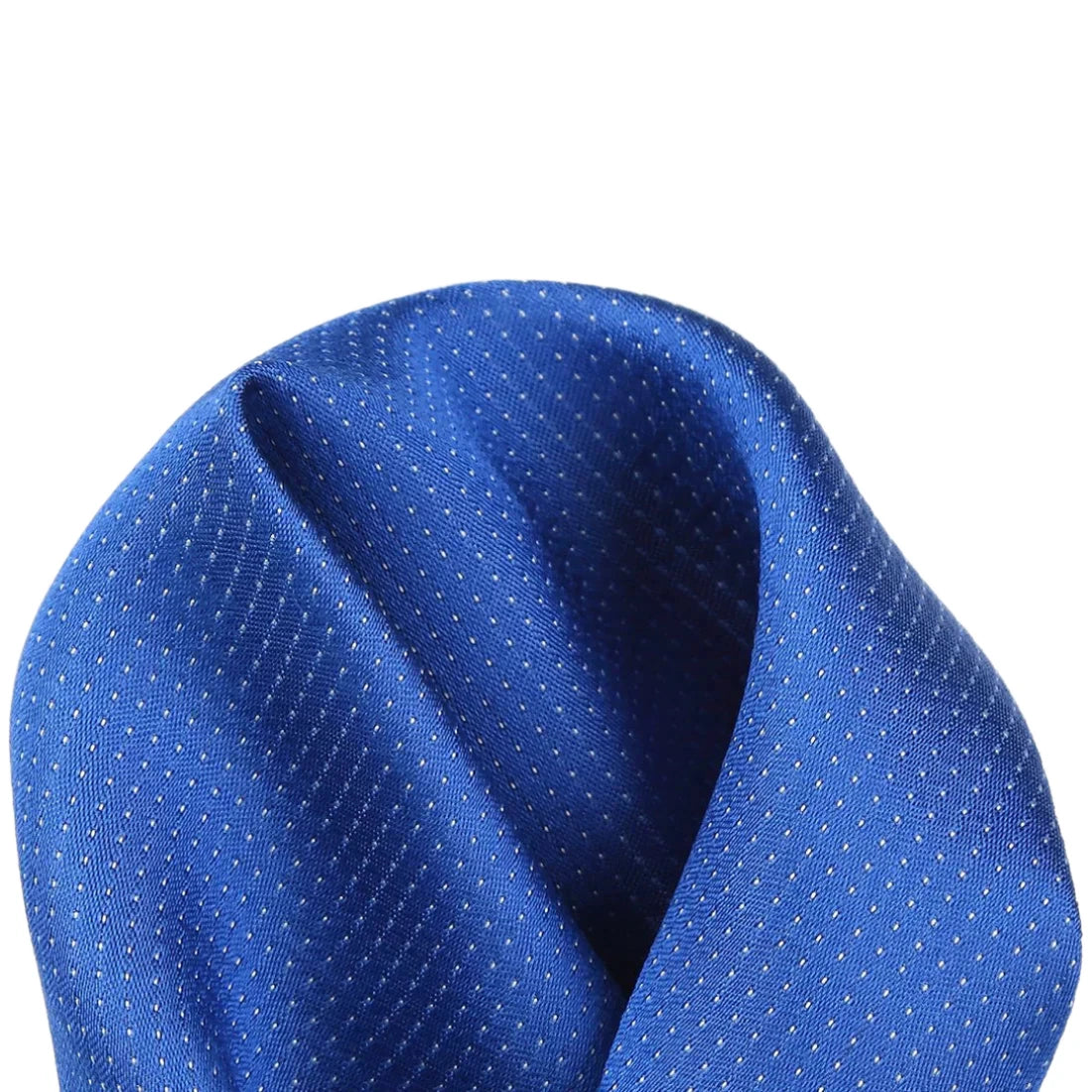 Royal Blue Pure Silk Micro Spotted Satin Weave Pocket Square