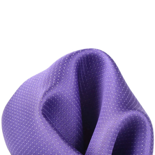 Purple Pure Silk Micro Spotted Satin Weave Pocket Square