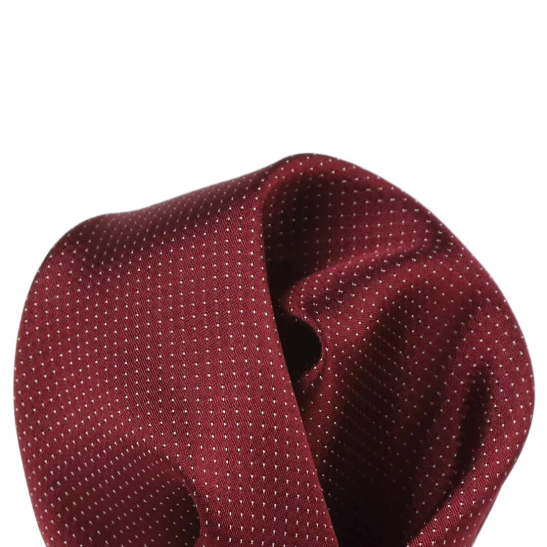 Burgundy Pure Silk Micro Spotted Satin Weave Pocket Square