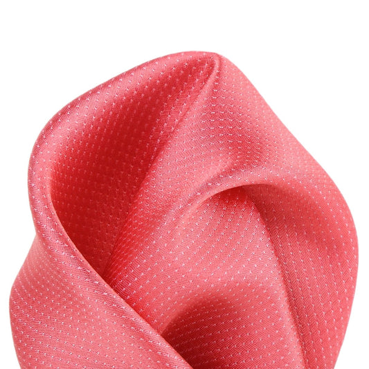 Coral Pure Silk Micro Spotted Satin Weave Pocket Square