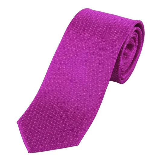 Magenta Pure Silk Micro Spotted Satin Weave Silk Tie